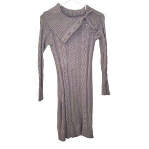 Gray Cableknit Sweater Dress Women's Size Small